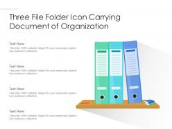 Three file folder icon carrying document of organization