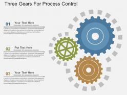 Three gears for process control flat powerpoint design