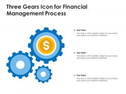 Three gears icon for financial management process