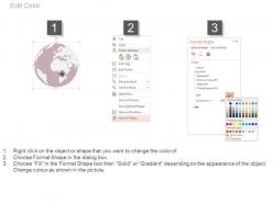 Three globes and location places for data transfer powerpoint slides