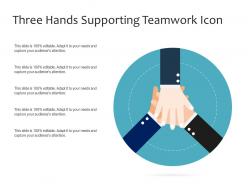 Three hands supporting teamwork icon