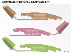 Three highlighter for data representation flat powerpoint design