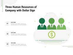 Three human resources of company with dollar sign