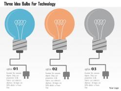 Three idea bulbs for technology flat powerpoint design