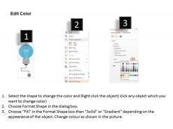 Three idea bulbs for technology flat powerpoint design