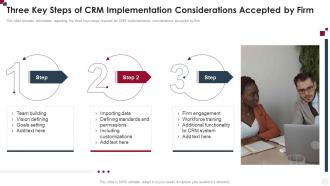 Three Key Steps Of CRM Implementation Considerations Accepted By Firm How To Improve Customer