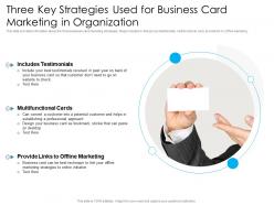 Three key strategies used for business card marketing in organization