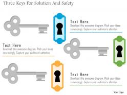 Three Keys For Solution And Safety Flat Powerpoint Design