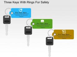 Three keys with rings for safety flat powerpoint design