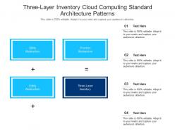 Three layer inventory cloud computing standard architecture patterns ppt powerpoint slide