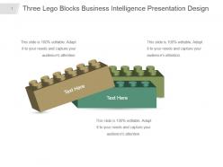 Three lego blocks business intelligence presentation design