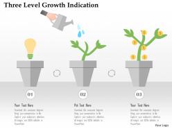 Three level growth indication flat powerpoint design