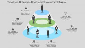 Three level of business organizational management diagram flat powerpoint design