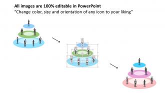 Three level of business organizational management diagram flat powerpoint design