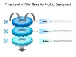 Three level of filter gears for product deployment