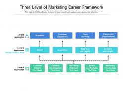 Three level of marketing career framework