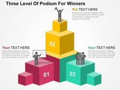 Three level of podium for winners flat powerpoint design