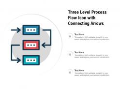 Three level process flow icon with connecting arrows