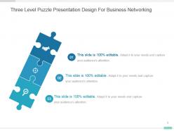 Three level puzzle presentation design for business networking