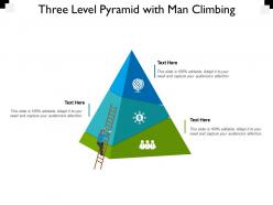 Three Level Pyramid With Man Climbing