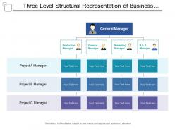Three level structural representation of business taxonomy covering different depatments