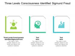 Three levels consciousness identified sigmund freud ppt powerpoint presentation gallery elements cpb