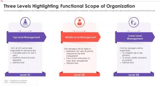 Three Levels Highlighting Functional Scope Of Organization