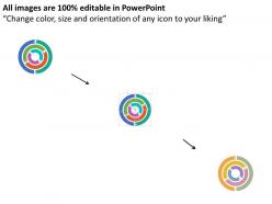 Three levels of circular chart for business data indication flat powerpoint design