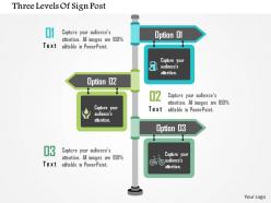 Three levels of sign post flat powerpoint design