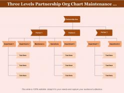 Three levels partnership org chart maintenance operations departments