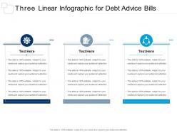 Three linear for debt advice bills infographic template