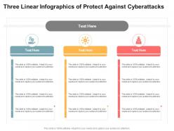 Three linear infographics for protect against cyberattacks infographic template