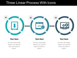 Three linear process with icons