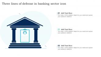 Three Lines Of Defense In Banking Sector Icon