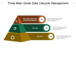 Three main goals data lifecycle management ppt powerpoint presentation infographic cpb