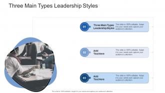 Three Main Types Leadership Styles In Powerpoint And Google Slides Cpb