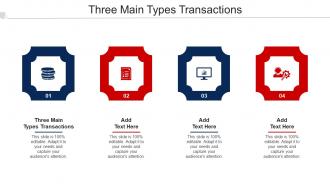 Three Main Types Transactions Ppt Powerpoint Presentation Gallery Graphic Tips Cpb