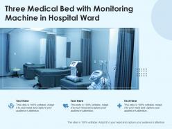 Three Medical Bed With Monitoring Machine In Hospital Ward
