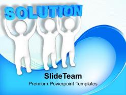 Three men join forces to lift the words solution powerpoint templates ppt themes and graphics 0113