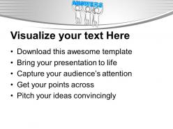 Three men join forces to lift words answers powerpoint templates ppt themes and graphics 0213