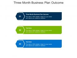 Three month business plan outcome ppt powerpoint presentation gallery graphics download cpb