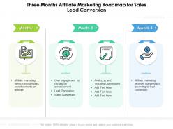 Three months affiliate marketing roadmap for sales lead conversion