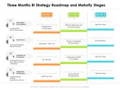 Three Months BI Strategy Roadmap And Maturity Stages