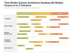 Three months business architecture roadmap with multiple purpose of an it enterprise