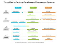 Three months business development management roadmap