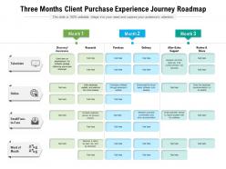 Three months client purchase experience journey roadmap