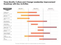 Three months culture and change leadership improvement roadmap with key activities