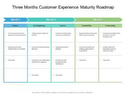 Three months customer experience maturity roadmap