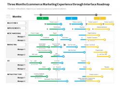 Three months ecommerce marketing experience through interface roadmap