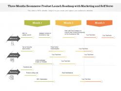Three months ecommerce product launch roadmap with marketing and self serve